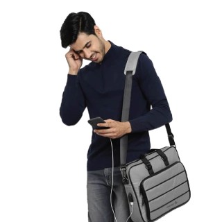Neeson Grey | Laptop Messenger Bag | Premium Office Laptop Bag for Men/Women